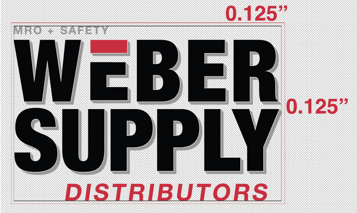 Weber Supply logo indicating correct sizing for logo