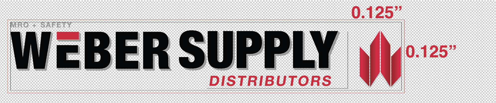 Weber Supply logo indicating correct sizing for logo